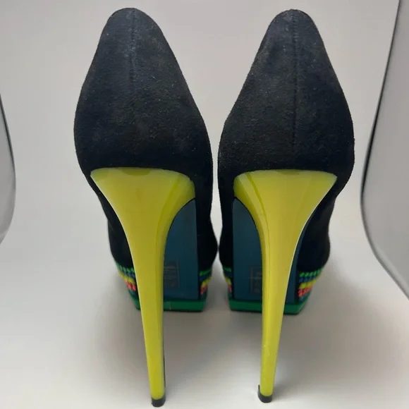 25. Scene by Shoe Dazzle Jaleen Suede & Neon colored platform heels - Picture 8 of 12